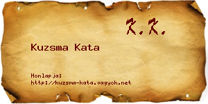 Kuzsma Kata névjegykártya